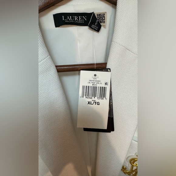 Lauren Ralph Lauren ~ White Anfisa Bullion Jacquard Blazer - Picture 16 of 17